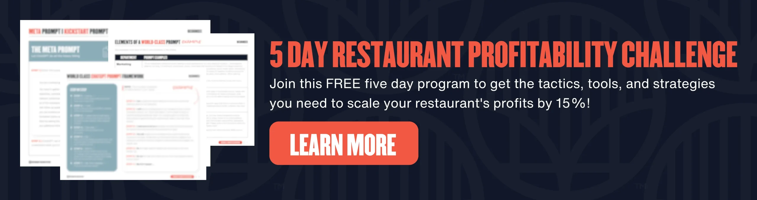 5 Day Restaurant Profitability Challenge