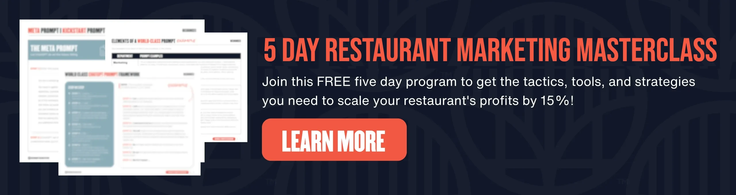 5 Day Restaurant Marketing Masterclass