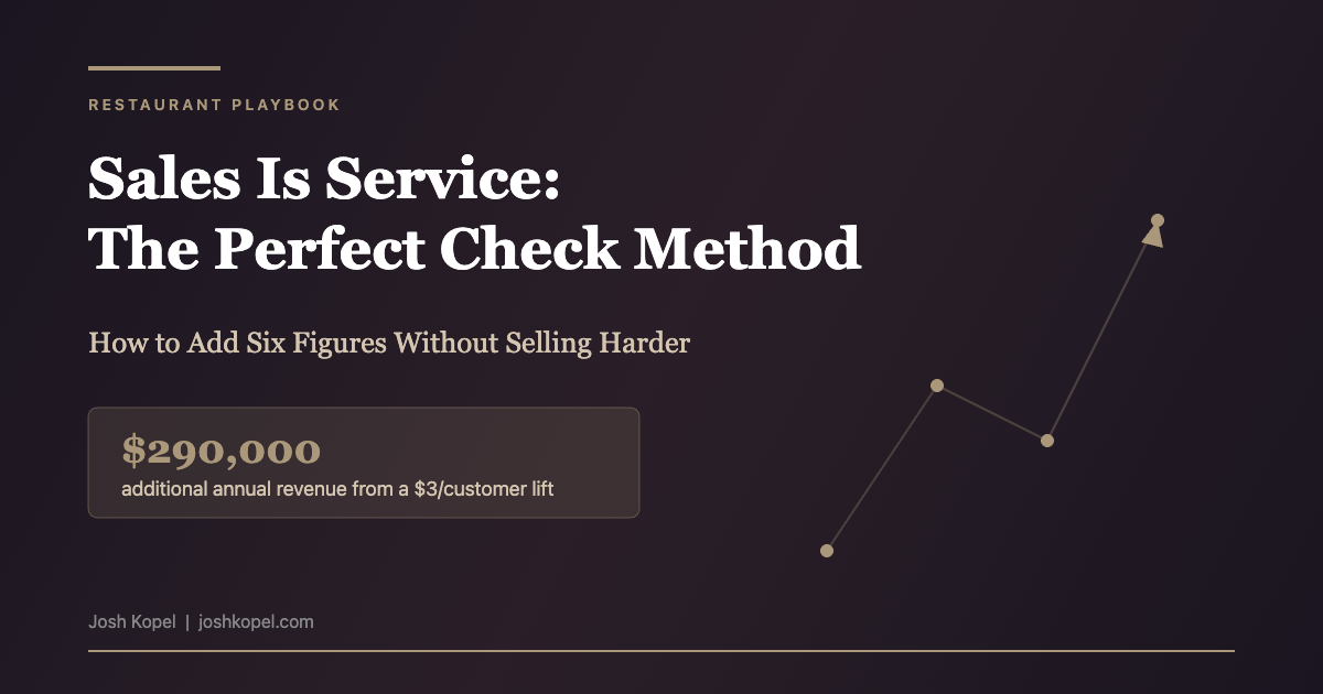 The Perfect Check method for restaurant upselling - $290,000 additional annual revenue from a $3 per customer lift